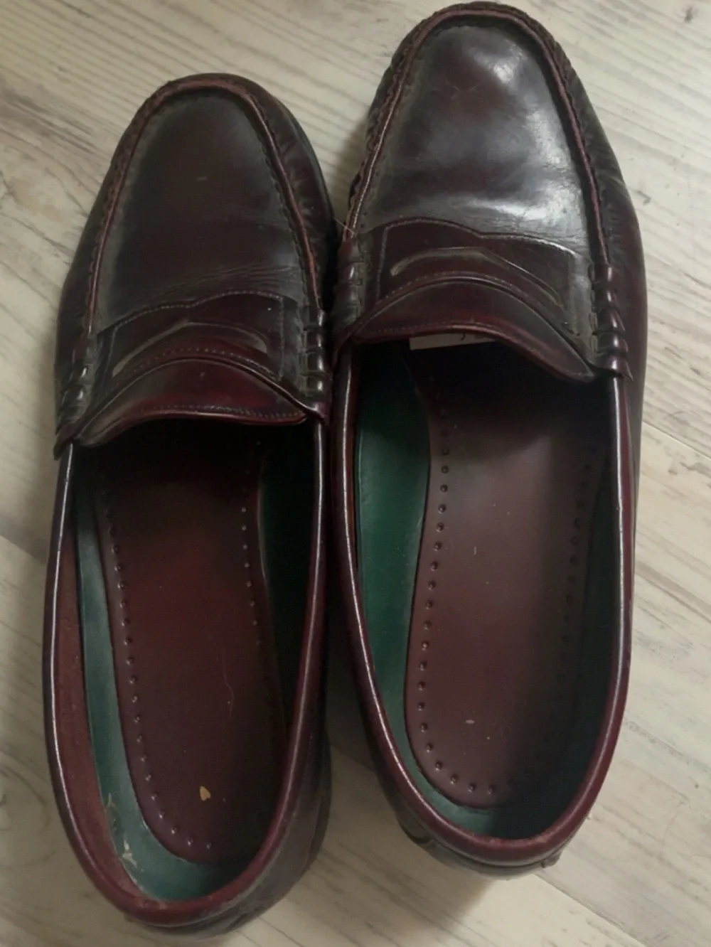 Men's Leather Penny Loafers in Burgundy